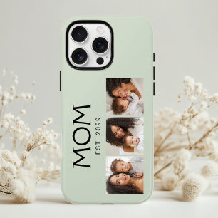 Mom Established Typography Sage Green 3 Photo iPhone 16 Pro Case