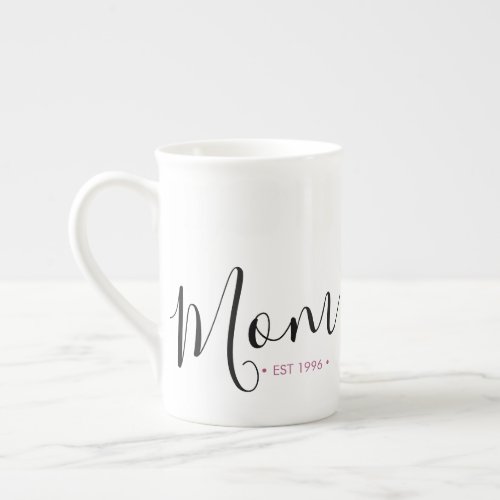 Mom Established Year Personalized Bone China Mug