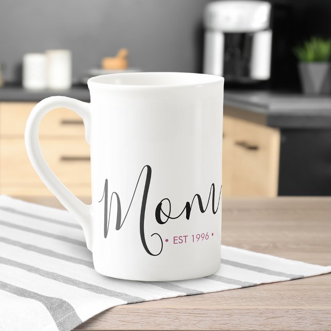 Mom Established Year Personalized Bone China Mug (Mom Established Year Personalized Bone China Mug)