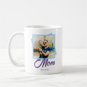Mom Established Year with Custom Photo Coffee Mug
