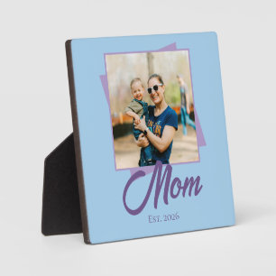 Mom Established Year with Photo Plaque