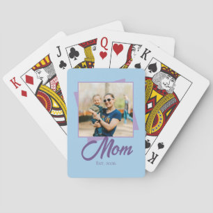 Mom Established Year with Photo Poker Cards