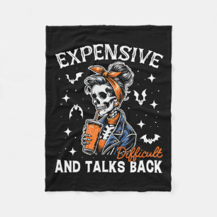 Mom Expensive Difficult & Talks Back Halloween Fleece Blanket