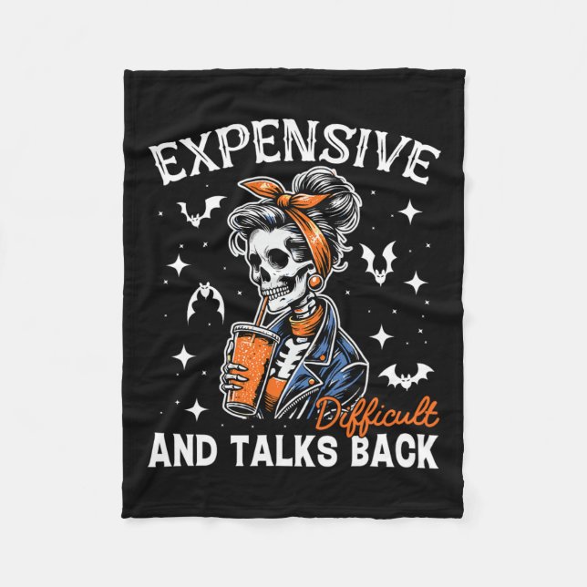 Mom Expensive Difficult &amp; Talks Back Halloween Fleece Blanket (Front)