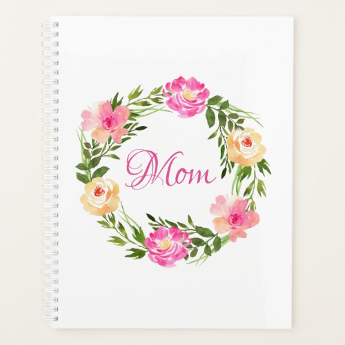 Mom Feminine Floral Mum Personalized Watercolor Planner