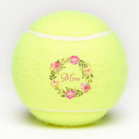 Mom Feminine Floral Mum Personalized Watercolor Tennis Balls