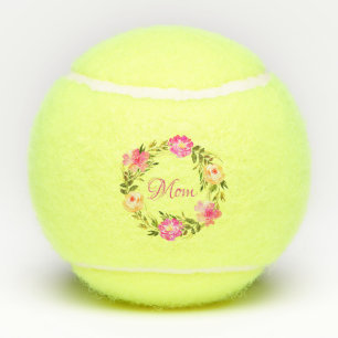 Mom Feminine Floral Mum Personalized Watercolor Tennis Balls