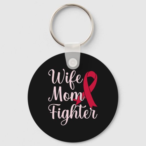 Mom Fighter Brain Aneurysm Awareness Month Graphic Keychain