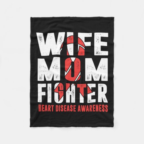 Mom Fighter Heart Disease Awareness  Fleece Blanket