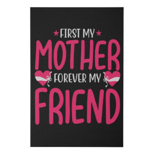 Mom - First my mother forever my friend Faux Canvas Print