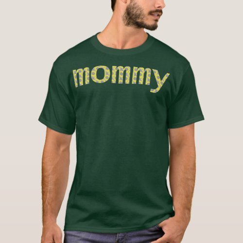 Mom Floral Art Typography Mommy Yellow Grey T_Shirt