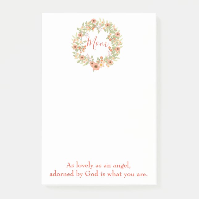 Mom floral beautiful quote post-it notes (Front)