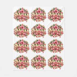 Mom Floral Fleece Blanket, Pink Floral Mother’s