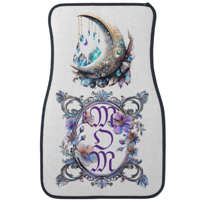 Mom Floral Frame Car Floor Mat (Front)