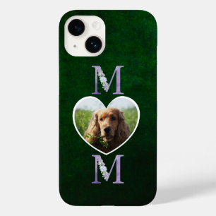 Mom Floral heart lilac photo from the dog green Case-Mate iPhone 14 Case
