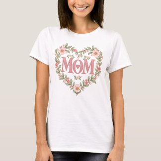 Mom Floral Heart Pastel T-Shirt