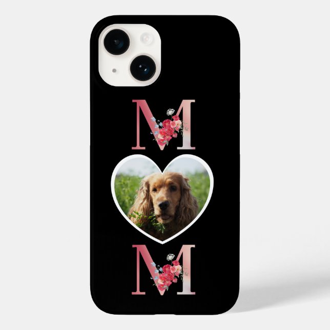 Mom Floral heart photo from the dog Case-Mate iPhone Case (Back)