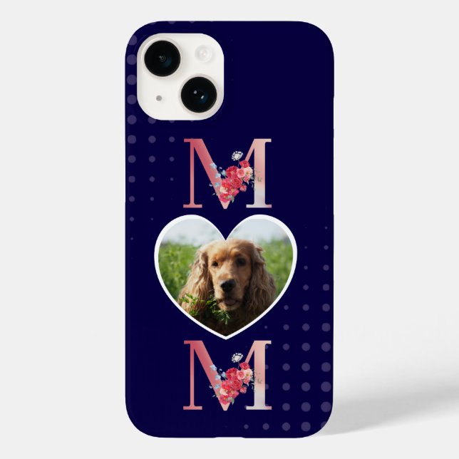 Mom Floral heart photo from the dog purple Case-Mate iPhone Case (Back)