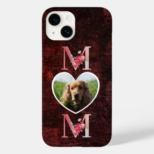 Mom Floral heart photo from the dog red Case_Mate iPhone 14 Case