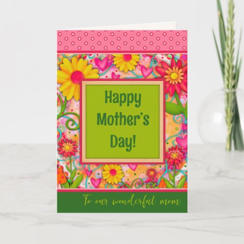Mom Floral Hearts Pretty Unique Motherâs Day Card