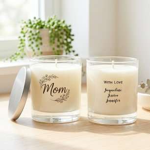 Mom Floral Line Art – Minimalist Mother’s Day Gift Scented Candle