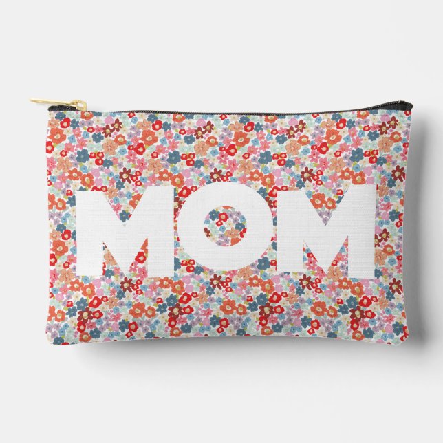 Mom Floral Pattern Accessory Pouch (Front)