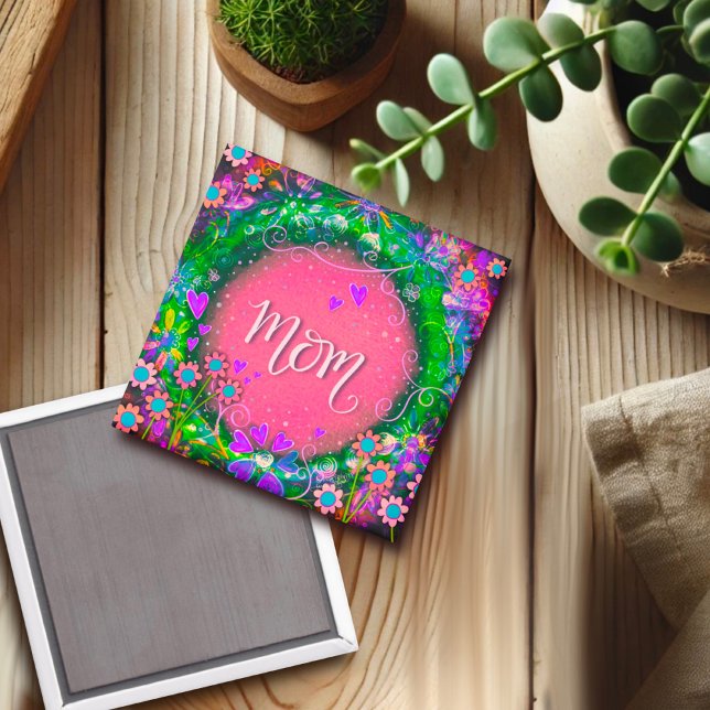 Mom Floral Pink Pretty Inspirivity Magnet (Creator Uploaded)