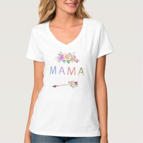 Mom Floral Rainbow Watercolor Shirt