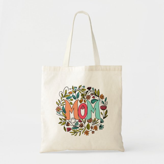 Mom Floral Tote Bag (Front)
