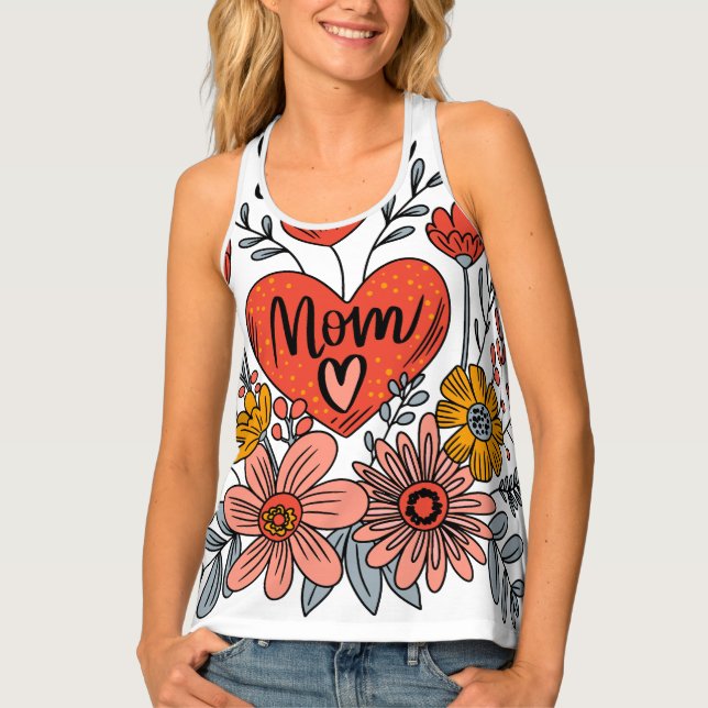 Mom Floral Women's Tank Top (Front)