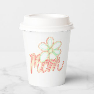 Mom Flower Art Paper Cups