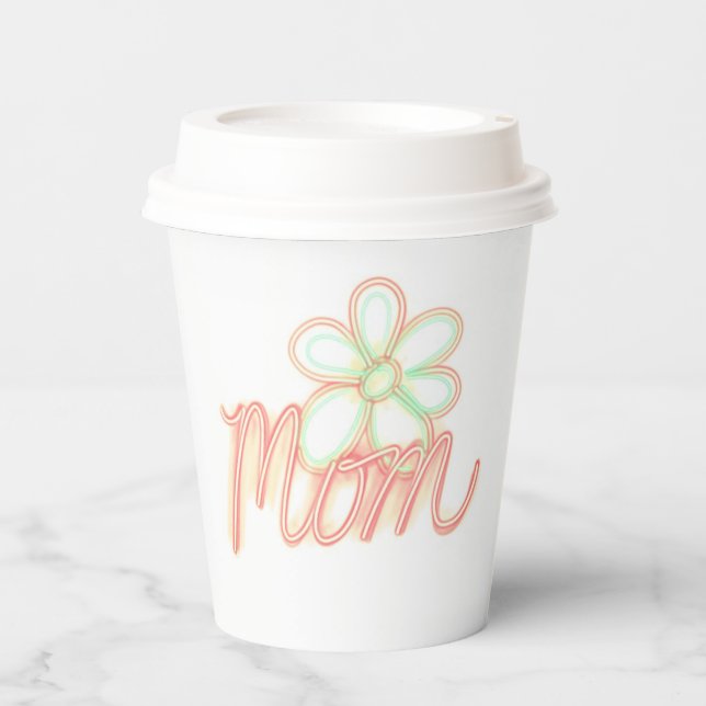 Mom Flower Art Paper Cups (Front)