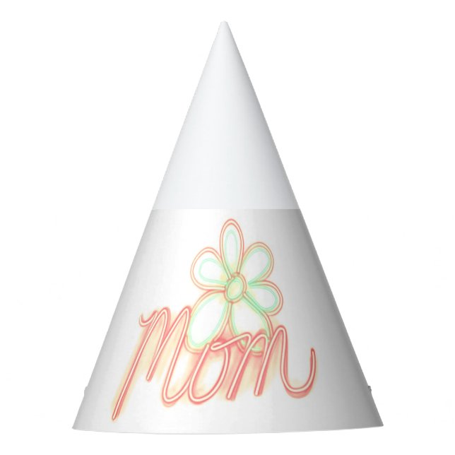 Mom Flower Art  Party Hat (Front)