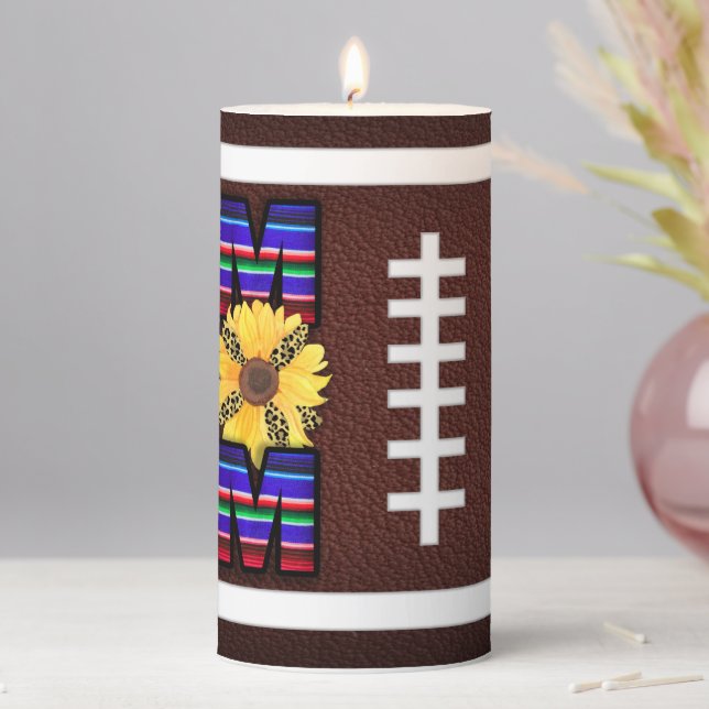 Mom Football Sports Design Pillar Candle (In Situ)