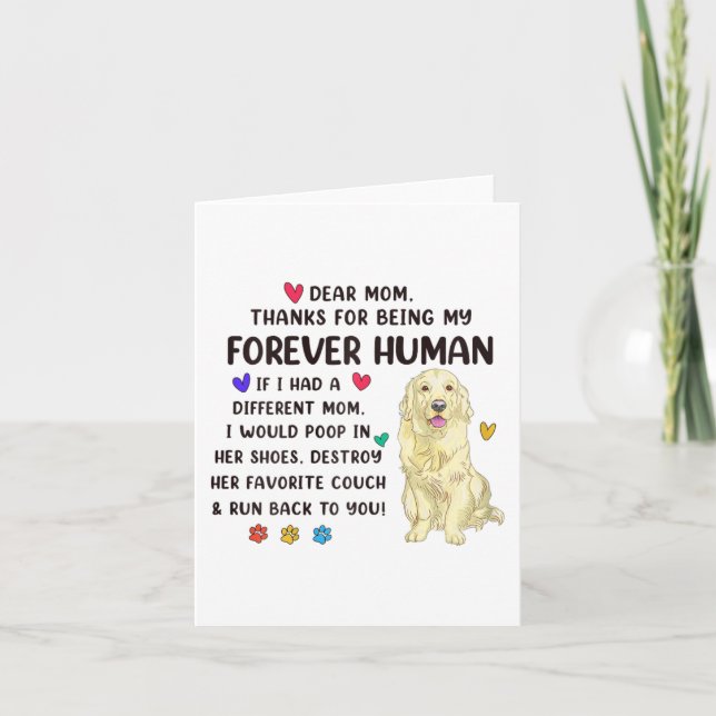Mom Forever Human Cream Golden Retriever Mothers D Card (Front)