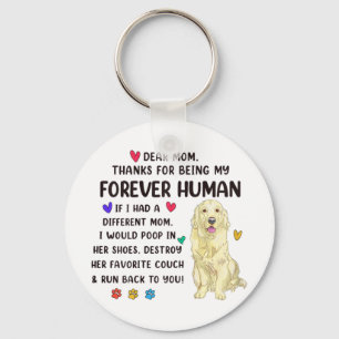 Mom Forever Human Cream Golden Retriever Mothers D Keychain