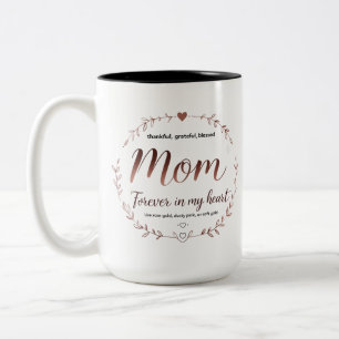 Mom – Forever in My Heart Memorial Gift Two-Tone Coffee Mug