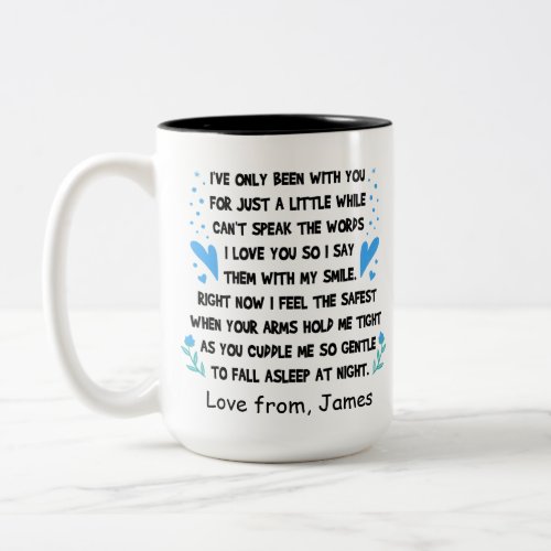 Mom From Baby Personalized Name Two_Tone Coffee Mug