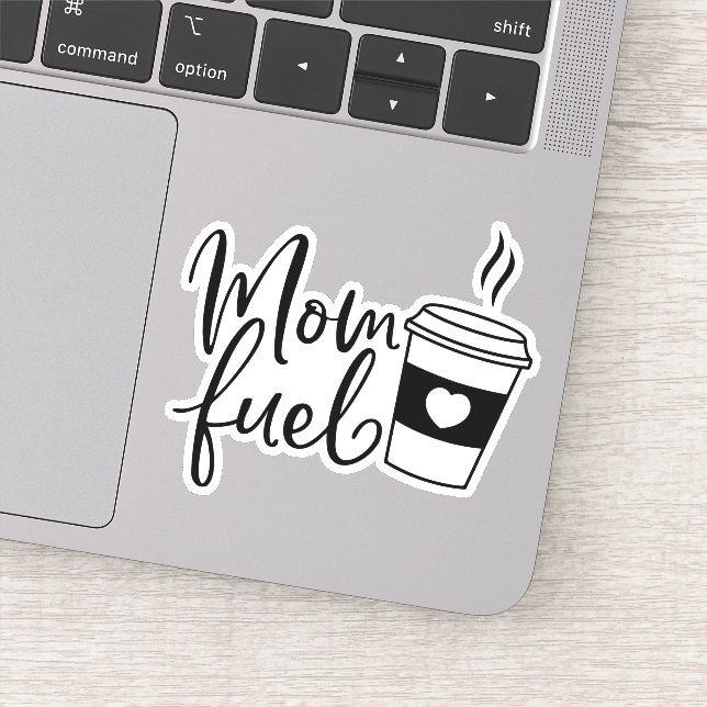 Mom Fuel Coffee Cup Sticker (Detail)