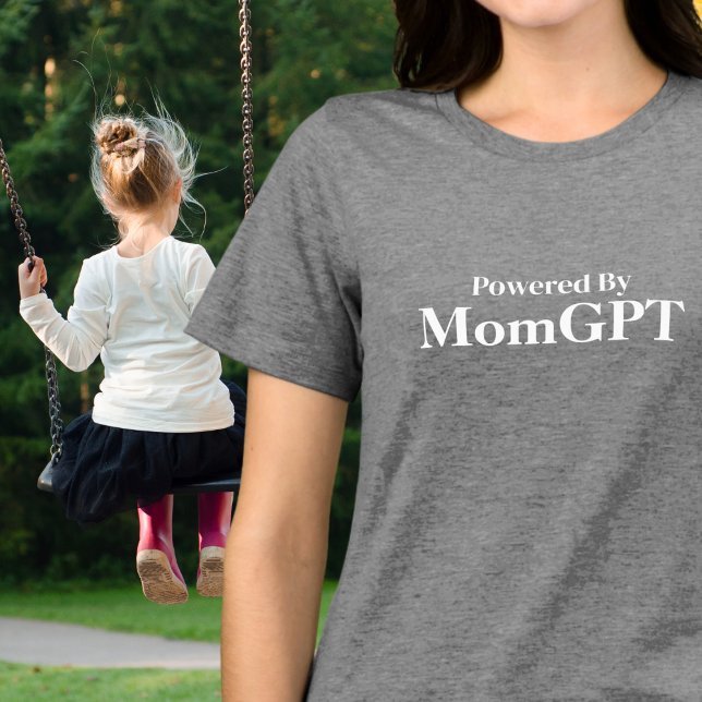Mom Funny Birthday - Powered By MomGPT - Ai Joke Tri-Blend Shirt (Creator Uploaded)