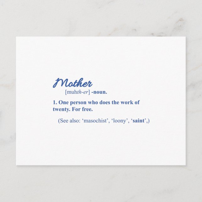 MOM FUNNY Happy Mothers Day Mum Cool Mom Postcard (Front)