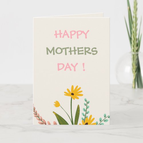 MOM FUNNY TYPOGRAPHY WITH FLOWER CARD