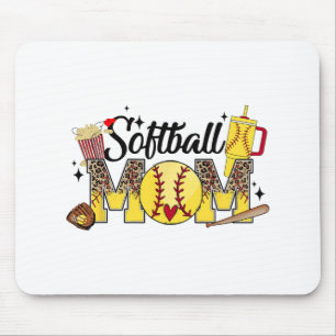 Mom Game Day Vibes Mothers Day Women Softball Mama Mouse Pad