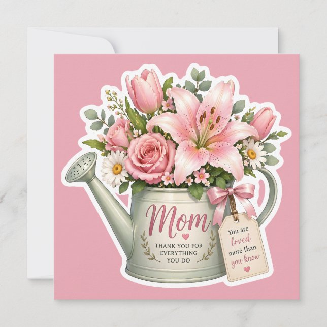 Mom Garden Flowers Invitation (Front)