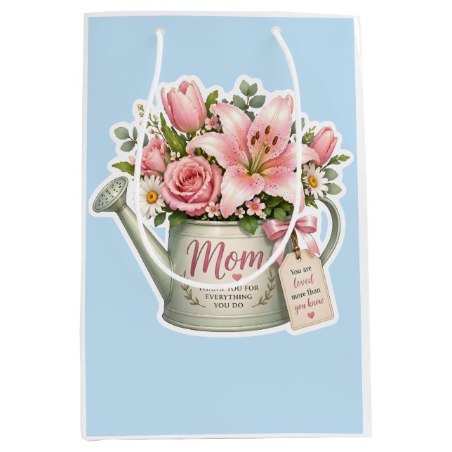 Mom Garden Flowers Medium Gift Bag (Front)