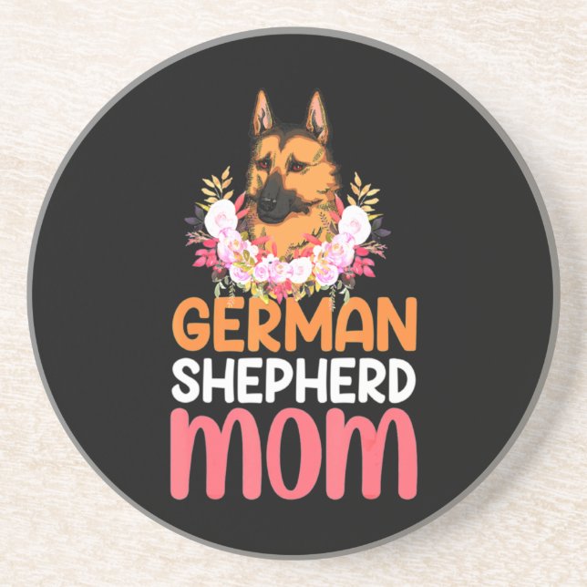 Mom German Shepard Shepherd Dog Coaster (Front)