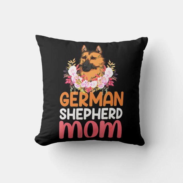 Mom German Shepard Shepherd Dog Throw Pillow (Front)