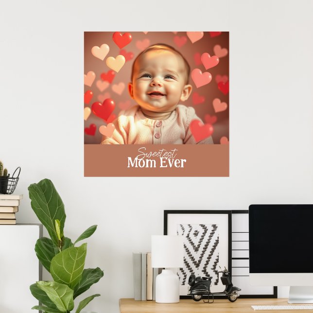 Mom Gift Add Photo and Text Poster (Home Office)