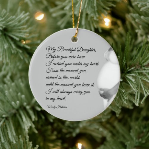 Mom Gift to Daughter Motherhood Quote Christmas Ceramic Ornament