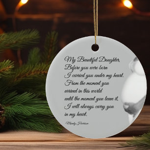 Mom Gift to Daughter Motherhood Quote Christmas Ceramic Ornament